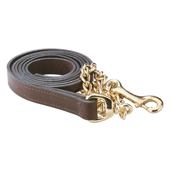 1" Leather Lead with Chain